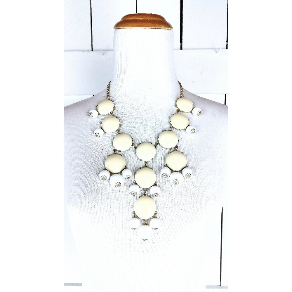 Chunky Layered Beaded Dangle Pendant Necklace - image 1